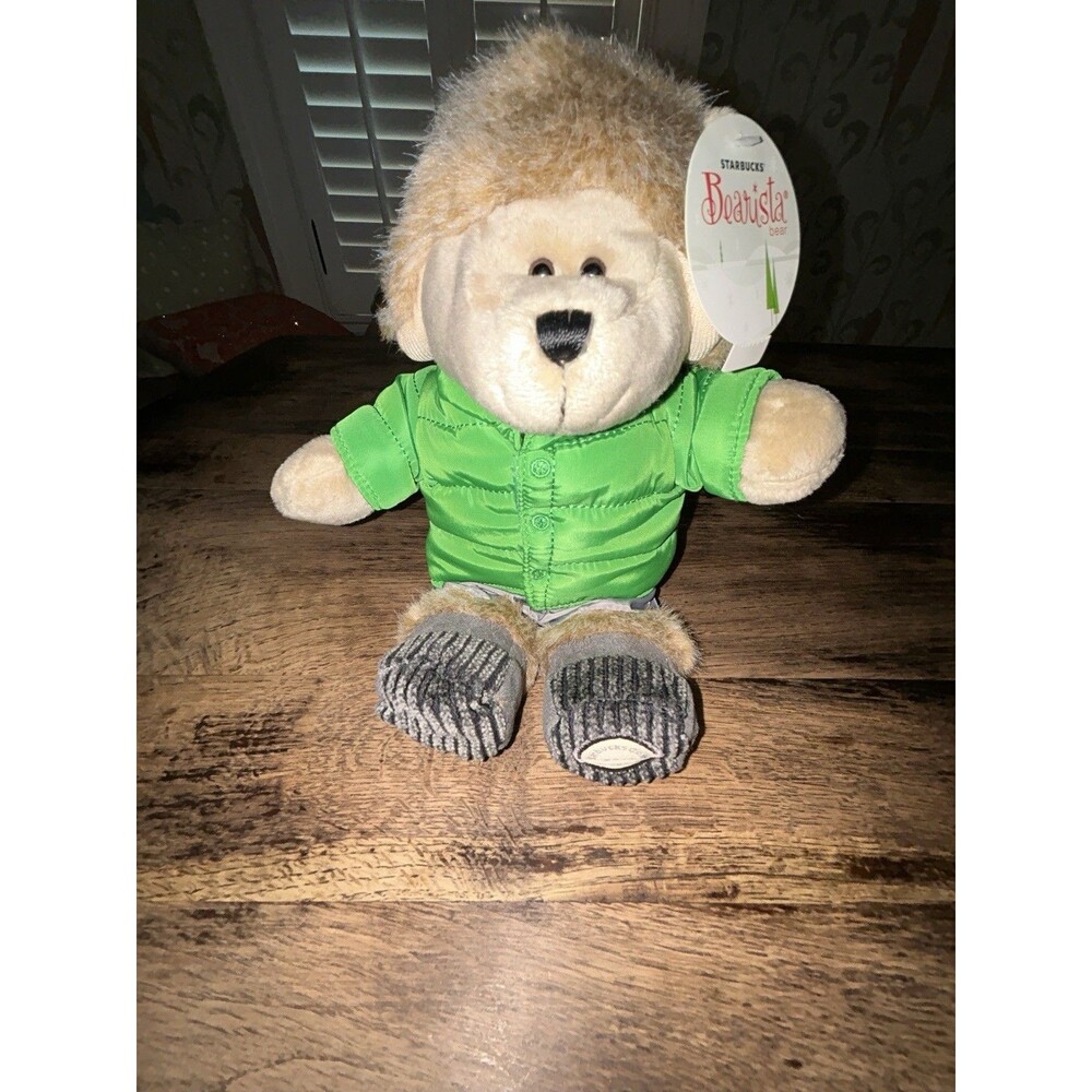 Starbucks Coffee Bearista Teddy Bear Plush 2011 104th Edition Trapper Hat Winter